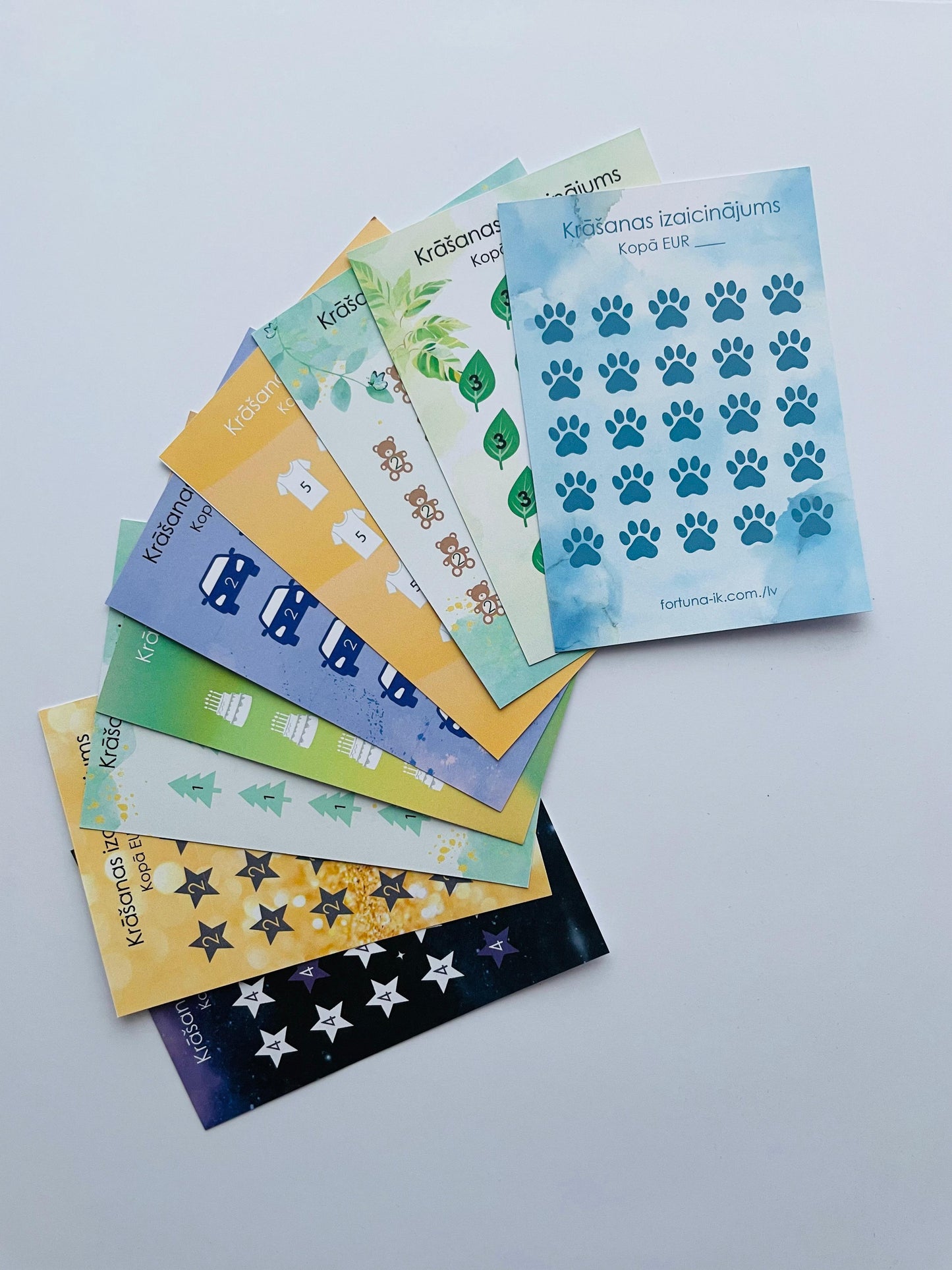 Krāšanas izaicinājuma spēle ar kartiņām bērniem