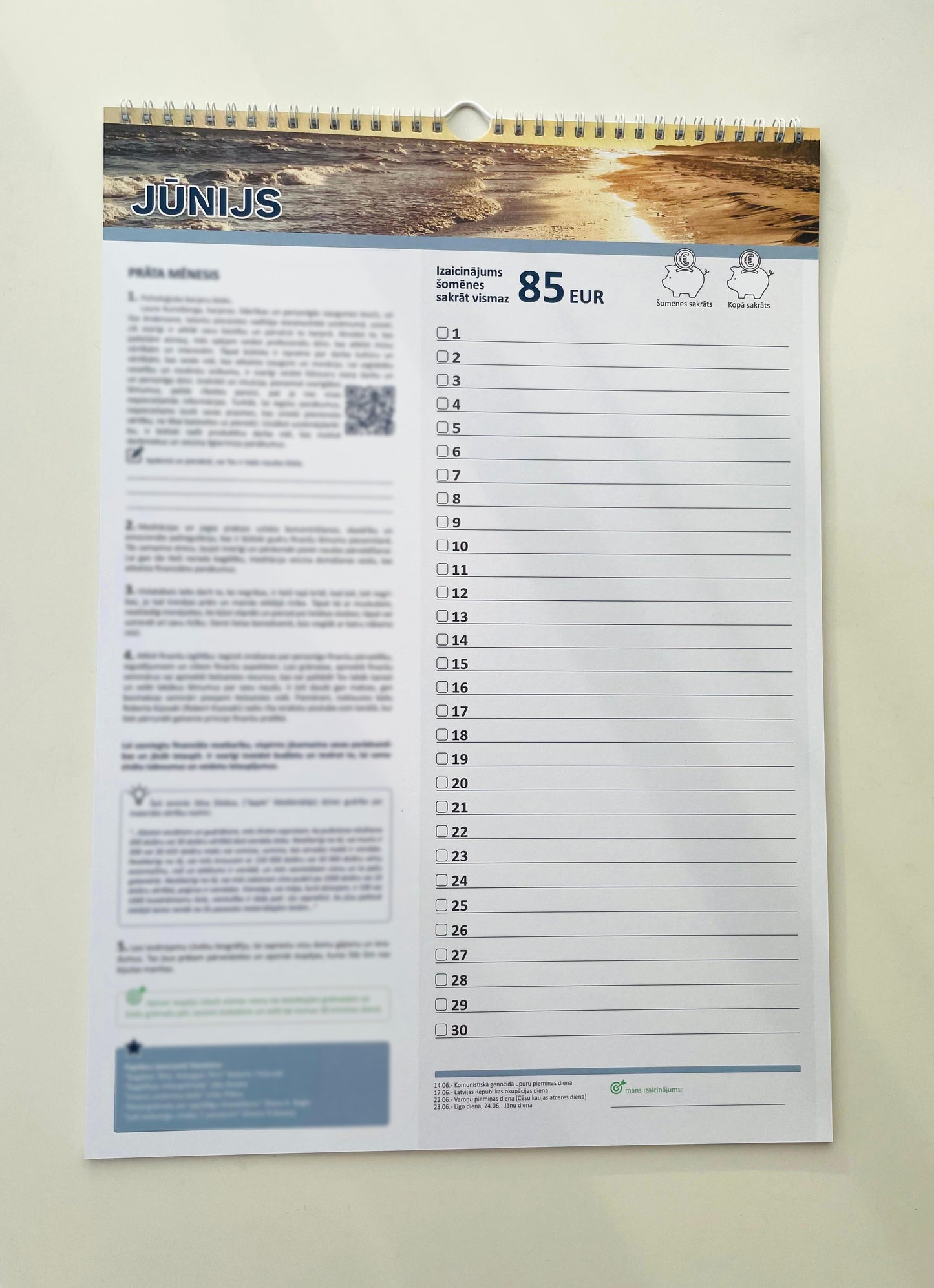 Interactive Financial Calendar (undated) Pre-order now!