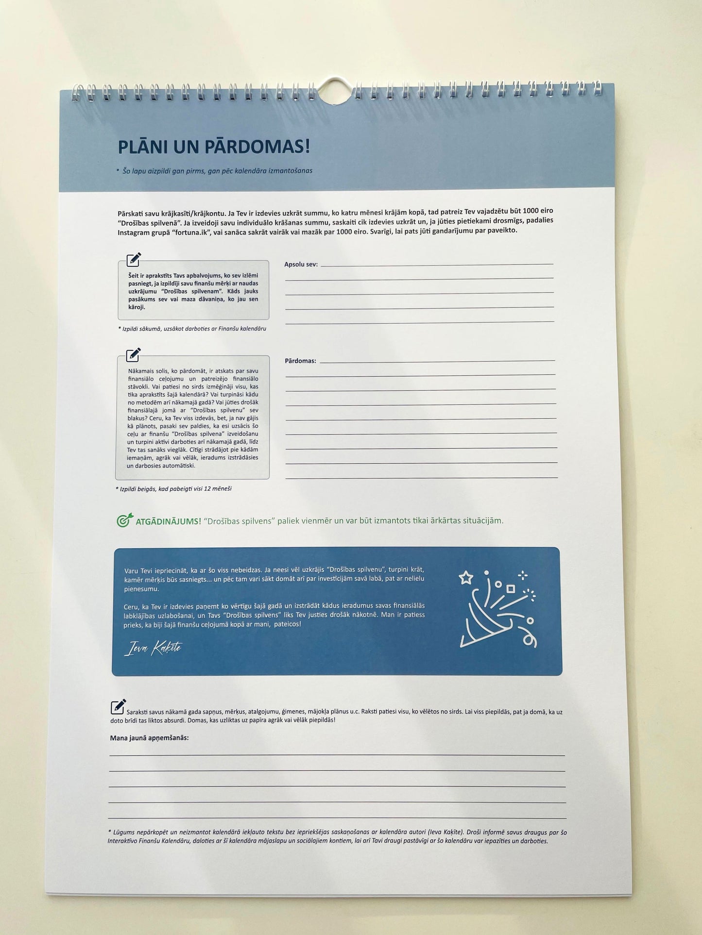 Interactive Financial Calendar (undated) Pre-order now!