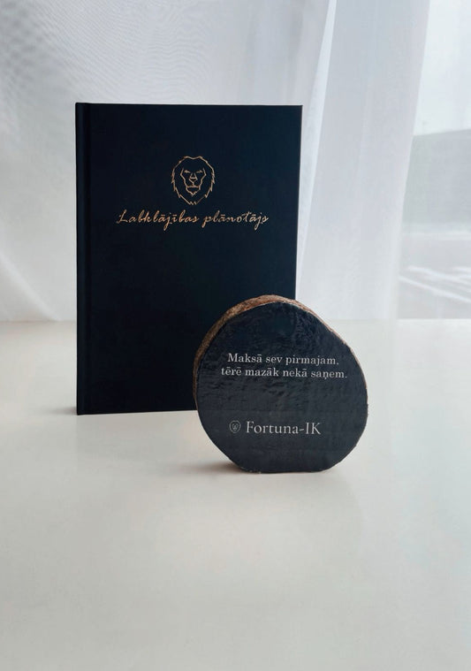 Financial Well-Being Set: Wellbeing Planner + Wooden Coaster