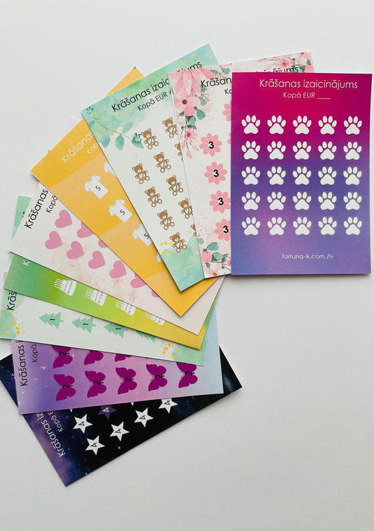 Krāšanas izaicinājuma spēle ar kartiņām bērniem